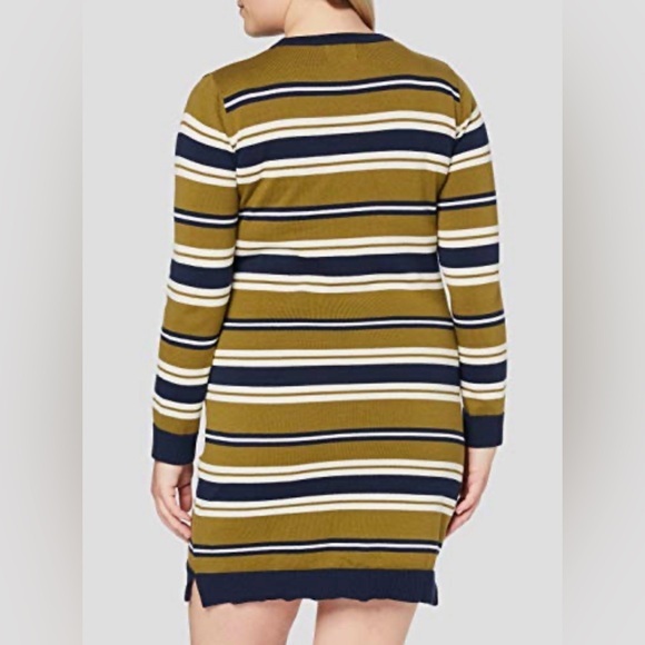 People Tree Dionne Organic Cotton Striped Long Sleeve Sweater Dress Size 10 - Picture 3 of 9